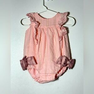 Cynthia Rowley Pink Baby Romper with Bows Size 3-6 months Spring Summer